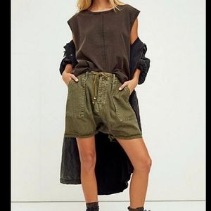 Free people easy rider harem shorts.
